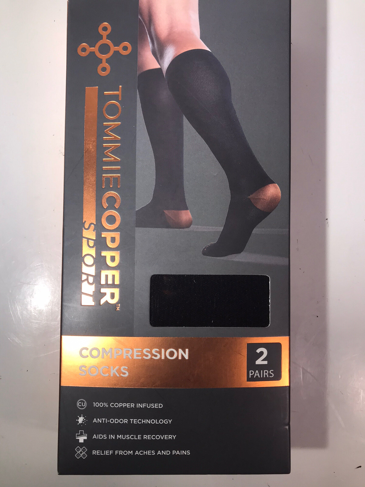 Tommie Copper Black Compression Socks 2 Pairs Size SM/MED – D19