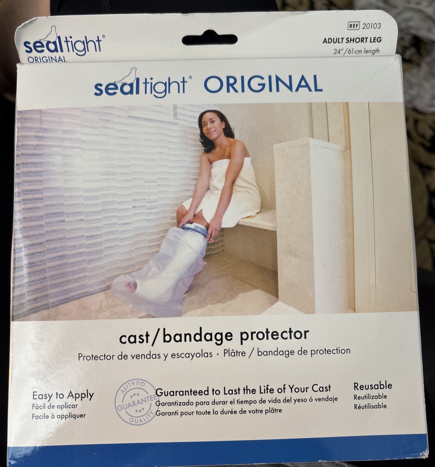 New Cast Bandage Protector Seal Tight Adult Short Leg 24″ #20103 Reusable
