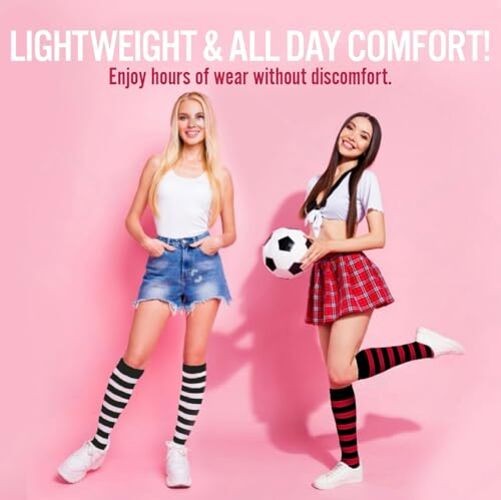 Cotton Striped Socks for Adults – Striped Knee High Socks for Yellow & Black