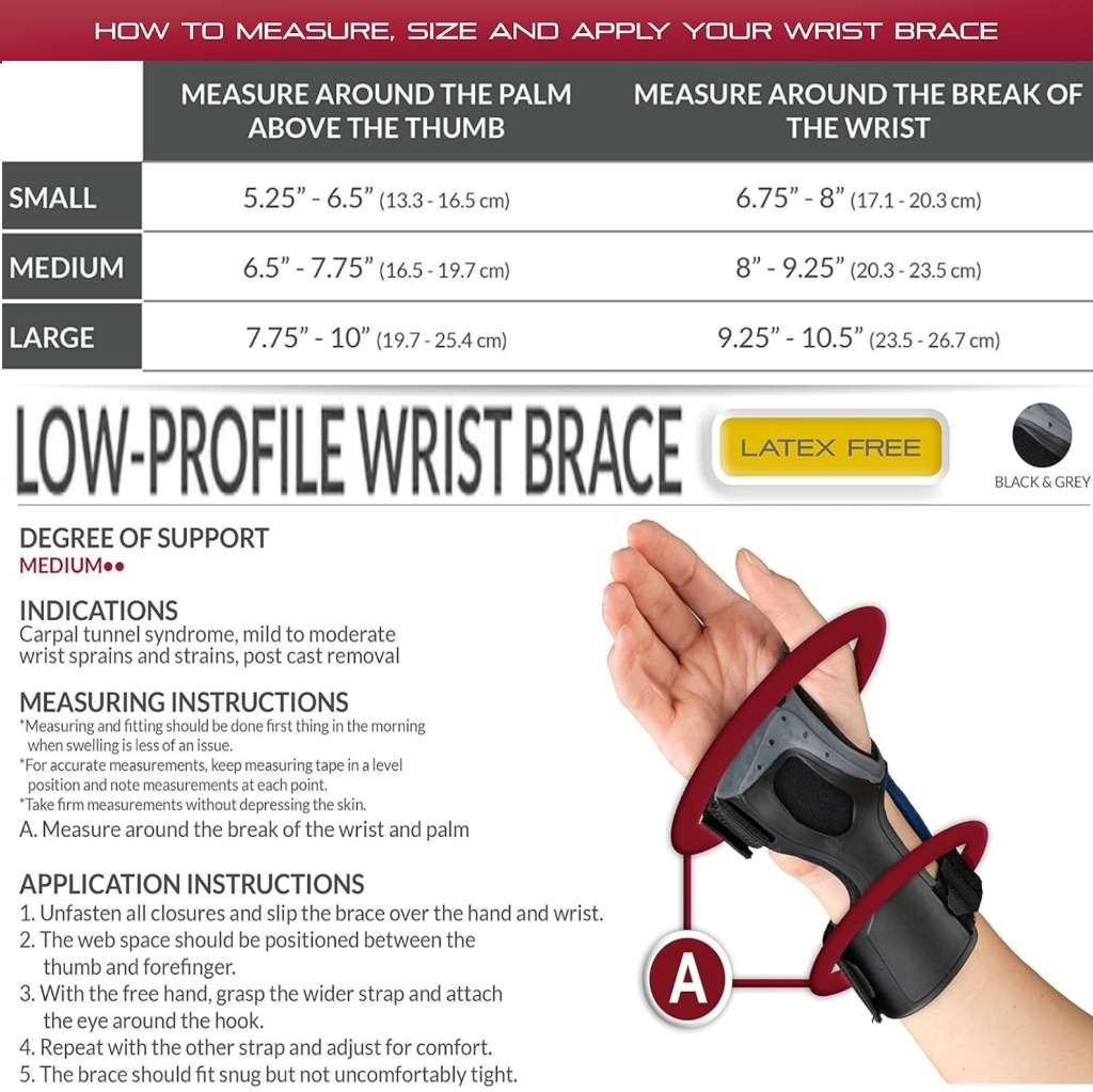 Royce Medical Exolite Wrist Brace Exoform Carpal Tunnel Wrist Brace Large Left B