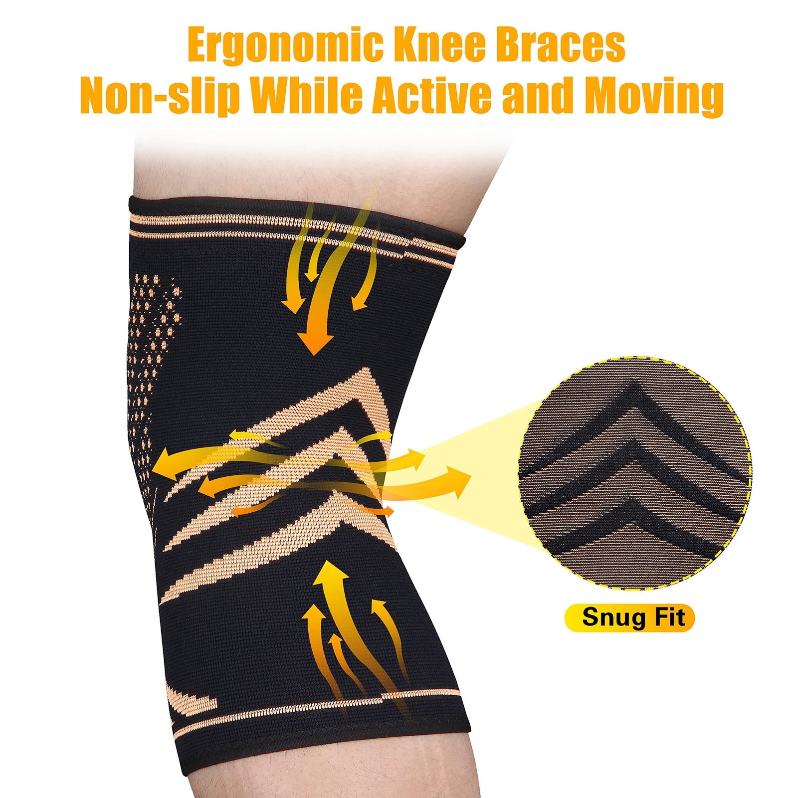 2 Pack Copper Knee Brace Compression Sleeves – Upgrade Support for Knee…