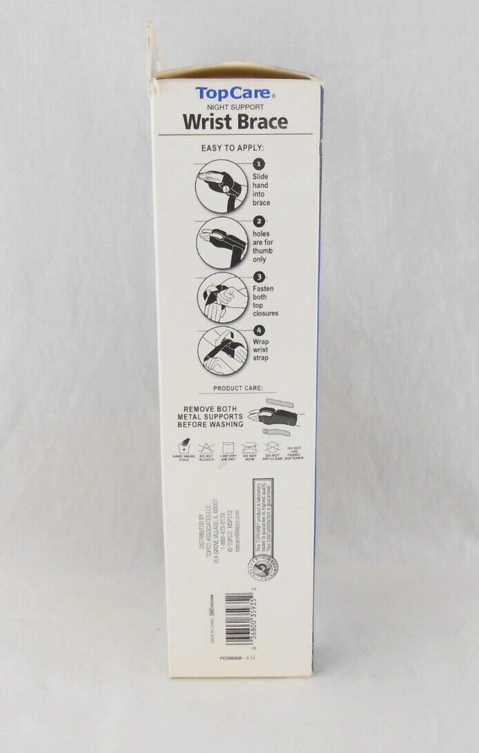 TopCare Night Support Mueller Wrist Brace One Size Left Right New Antimicrobial
