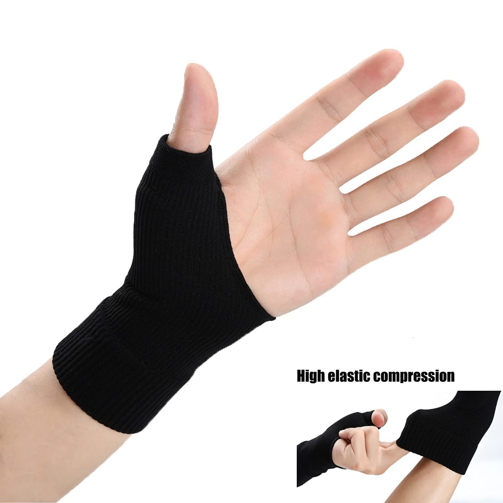1 par de soportes para muñeca y pulgar, mangas de compresión para pulgar