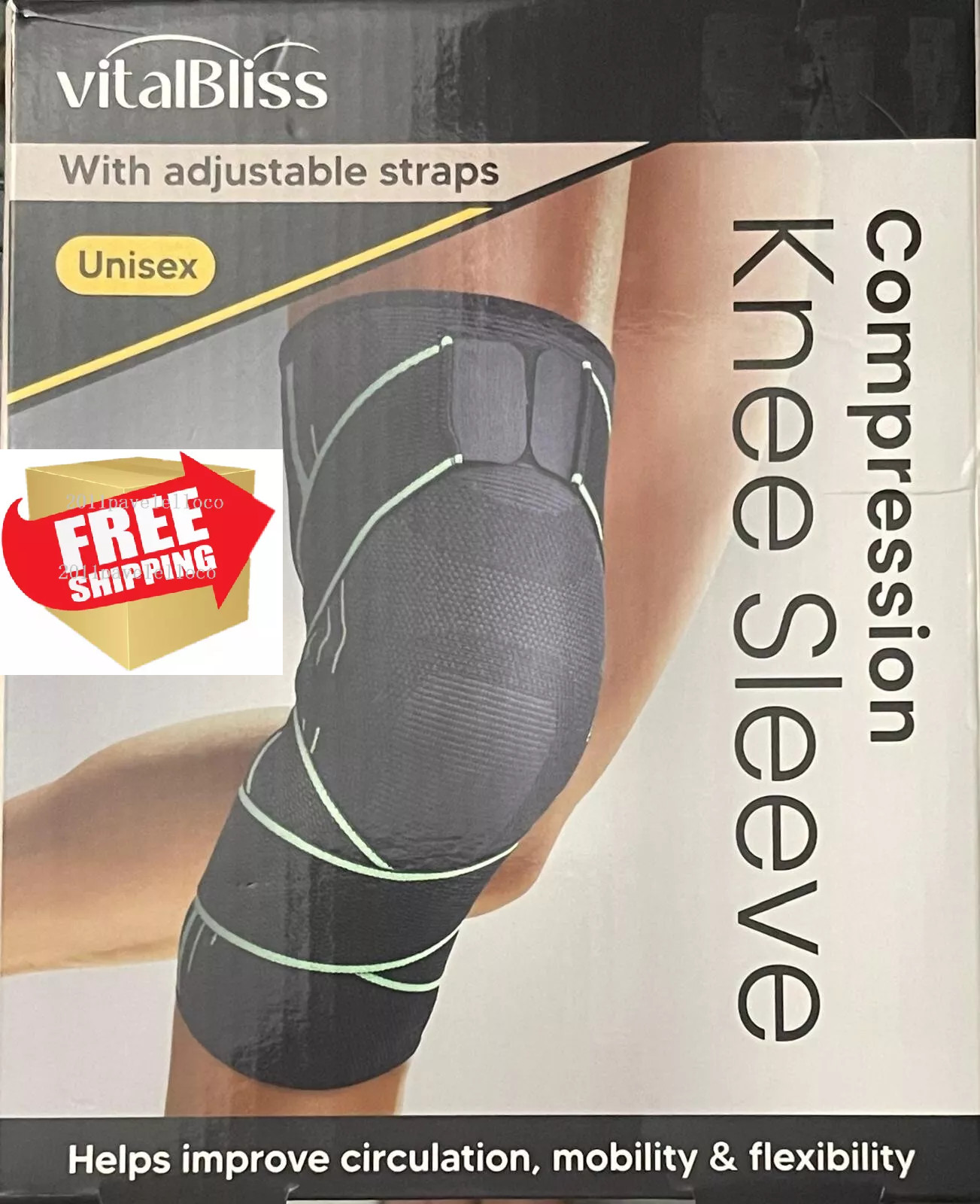 Compression Knee Sleeve with adjustable straps UNISEX – L, M