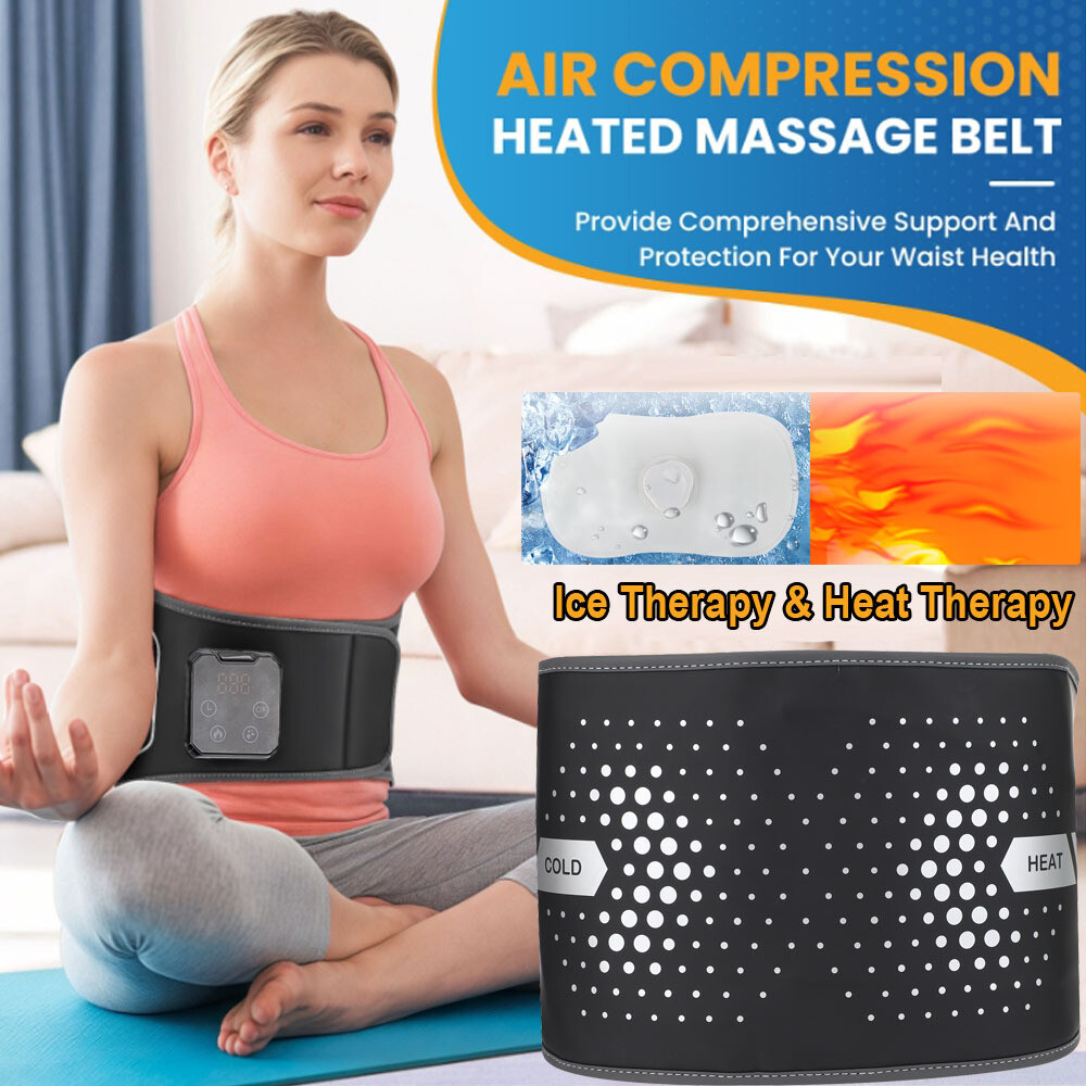 Hot & Cold Therapy Air Compression Waist Belt Lumbar Massage Back Pain Relief