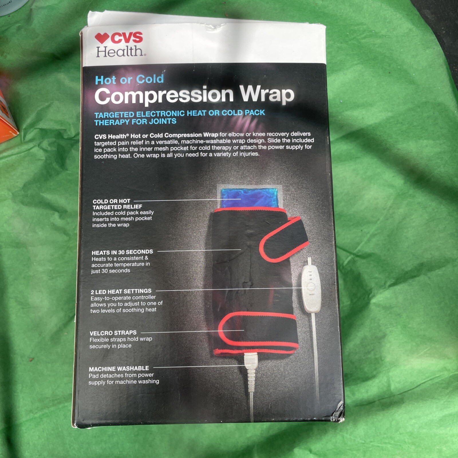 CVS Health Hot or Cold Compression Wrap w Targeted Electronic Heat or Cold Pack