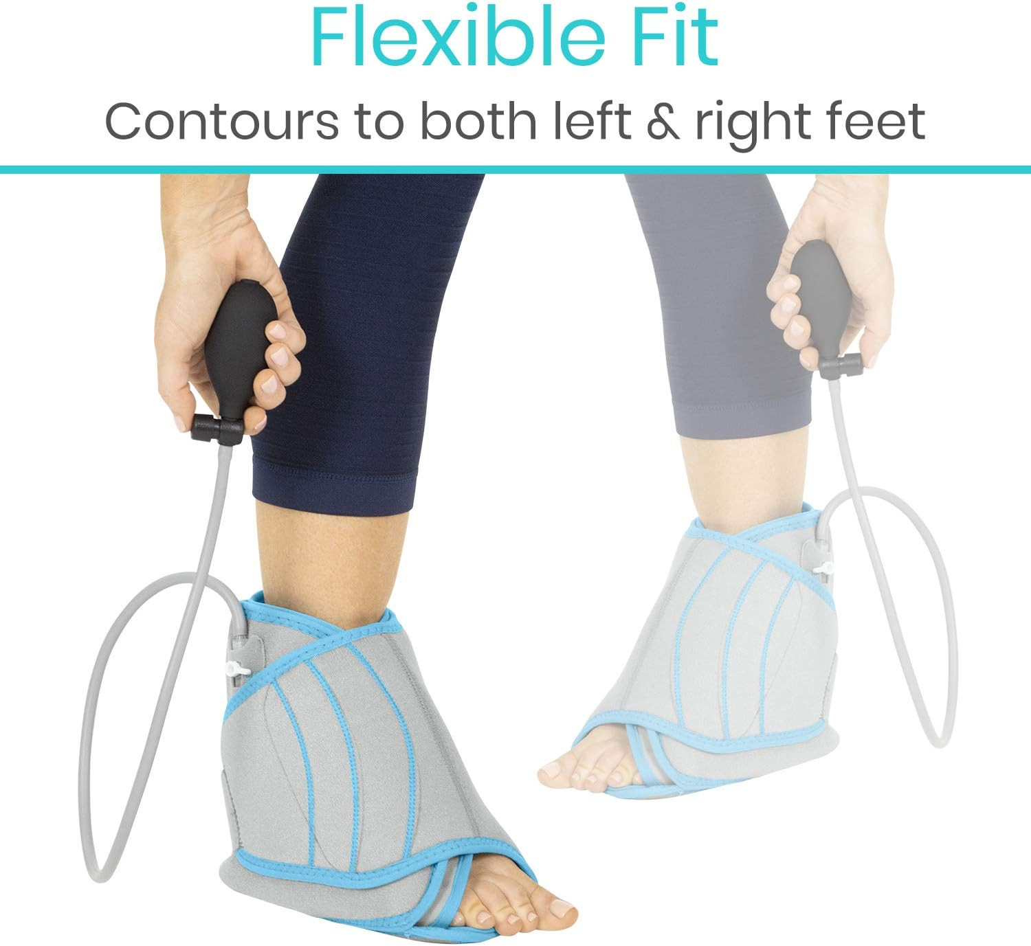 Vive Compression Ankle Ice Pack Wrap – Reusable Gel for Pain Relief