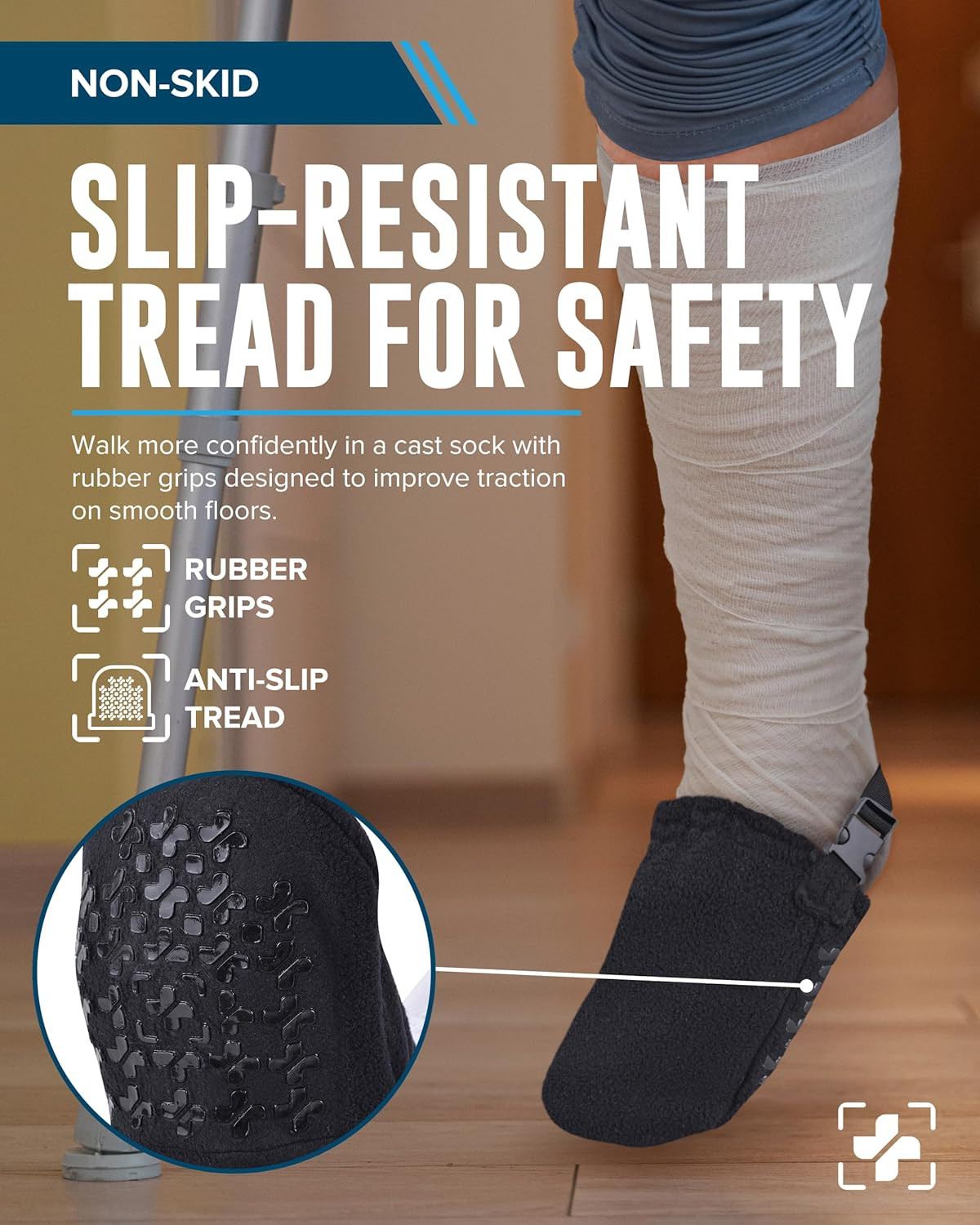 Leg Cast Sock Cover – Non Slip Adjustable Cast Socks for Women and Men | Foot Ca