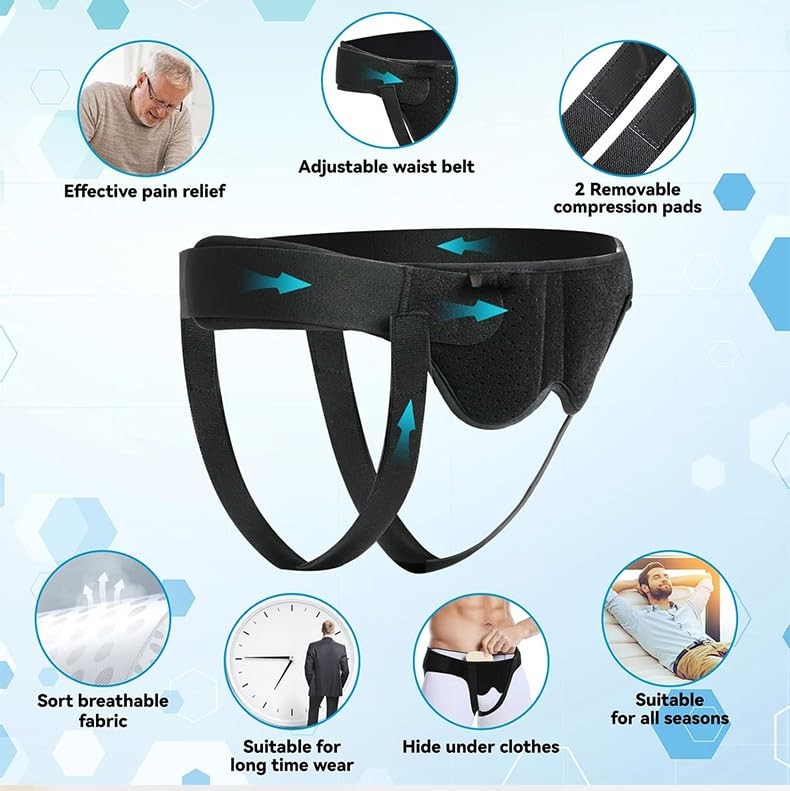 Hernia Belt for Men Double Inguinal Truss Hernia Support Brace with 2 Removab…