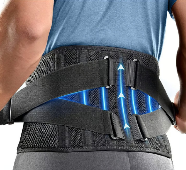 Air Mesh Back Brace for Men Women Lower Back Pain Relief (M(waist:36”-44”)
