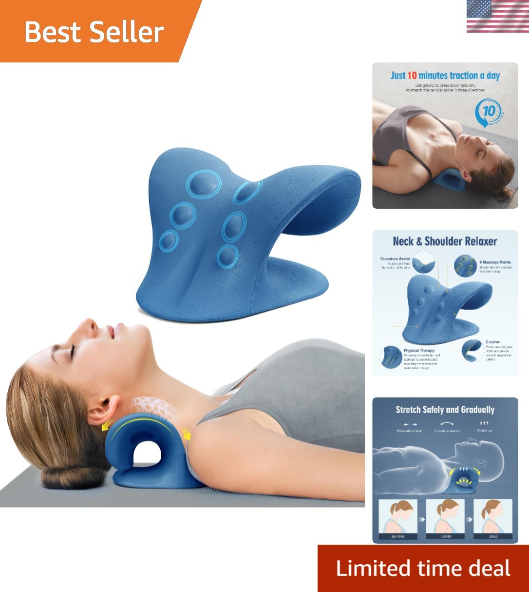 Neck Stretcher for Pain Relief, Neck and Shoulder Relaxer Cervical Traction D…