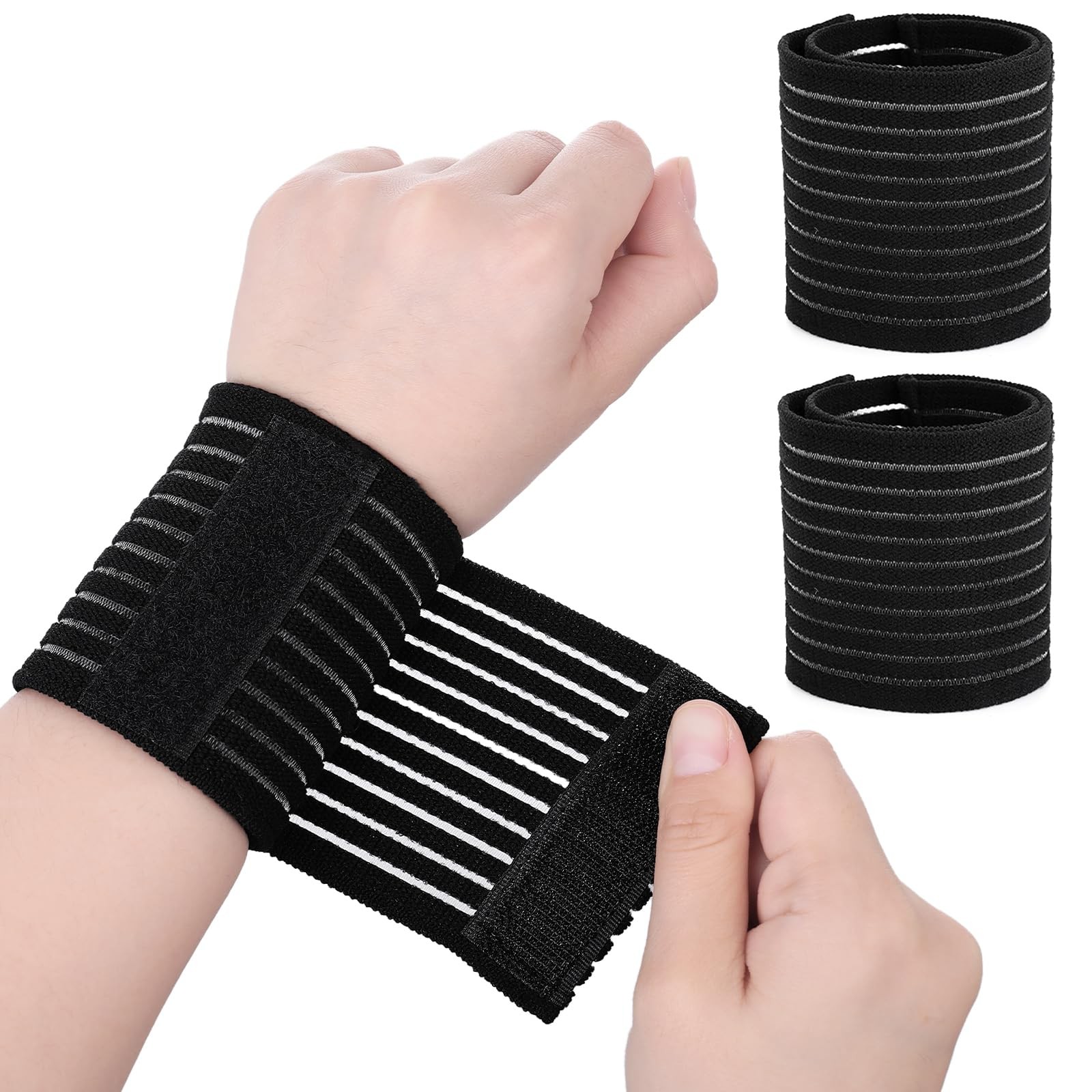 2 PCS Elastic Wrist Band Wrap Breathable Wrist Brace Adjustable Wrist Straps …