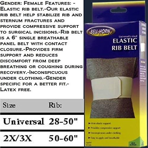DJO Bell-Horn Elastic Rib Belt For Women 2X/3X – Support for Fracture and Strain