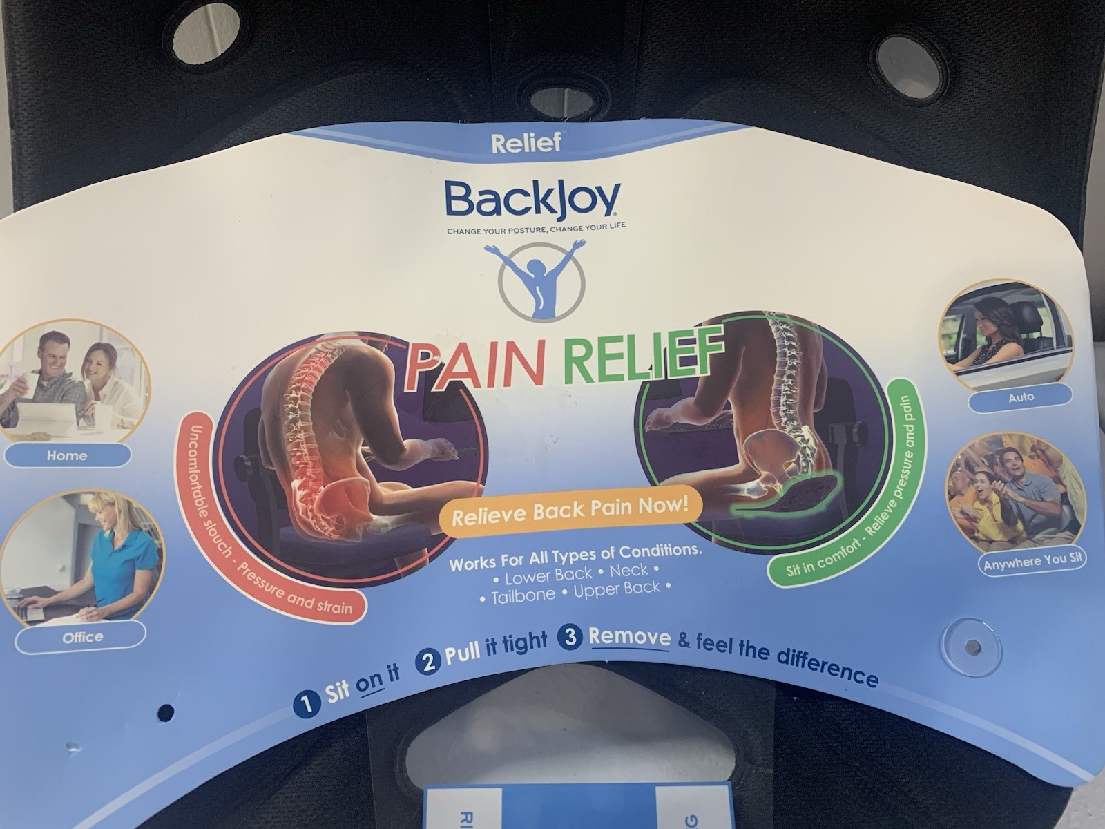 BackJoy SitSmart Core Traction Posture Seat Designed for Lower Back Pain Relief