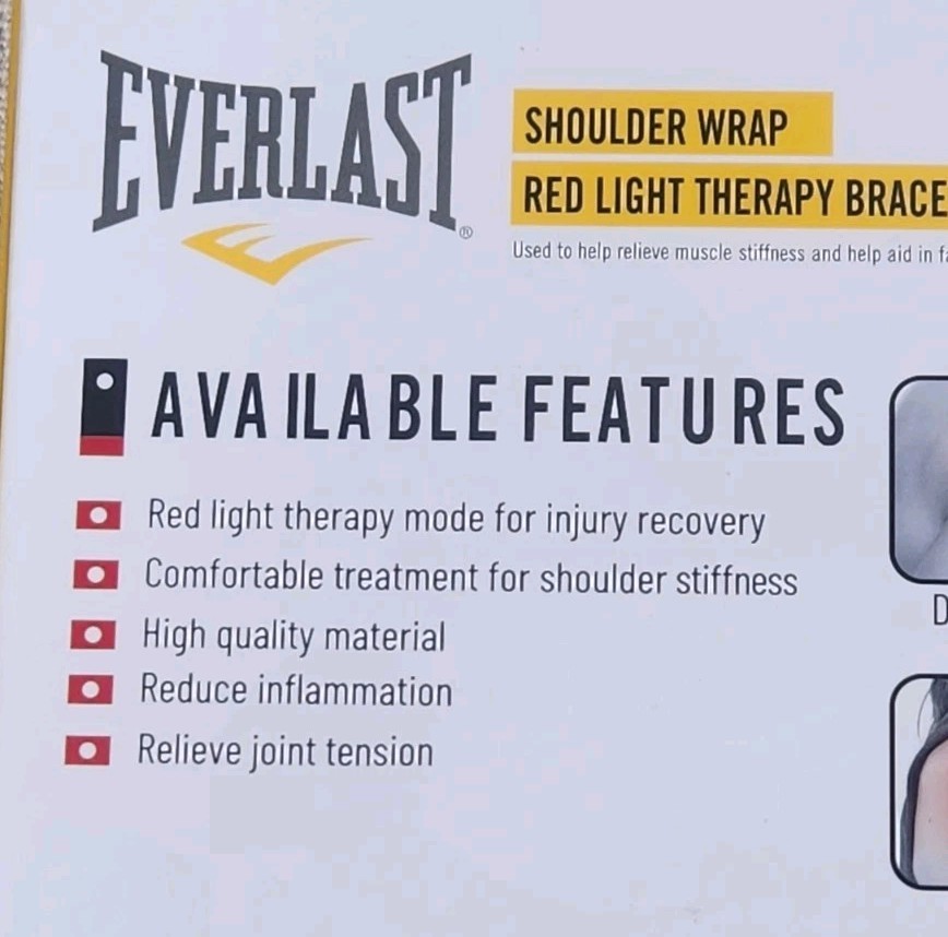 NIB! Red & Infrared Therapy Shoulder Wrap Brace by Everlast