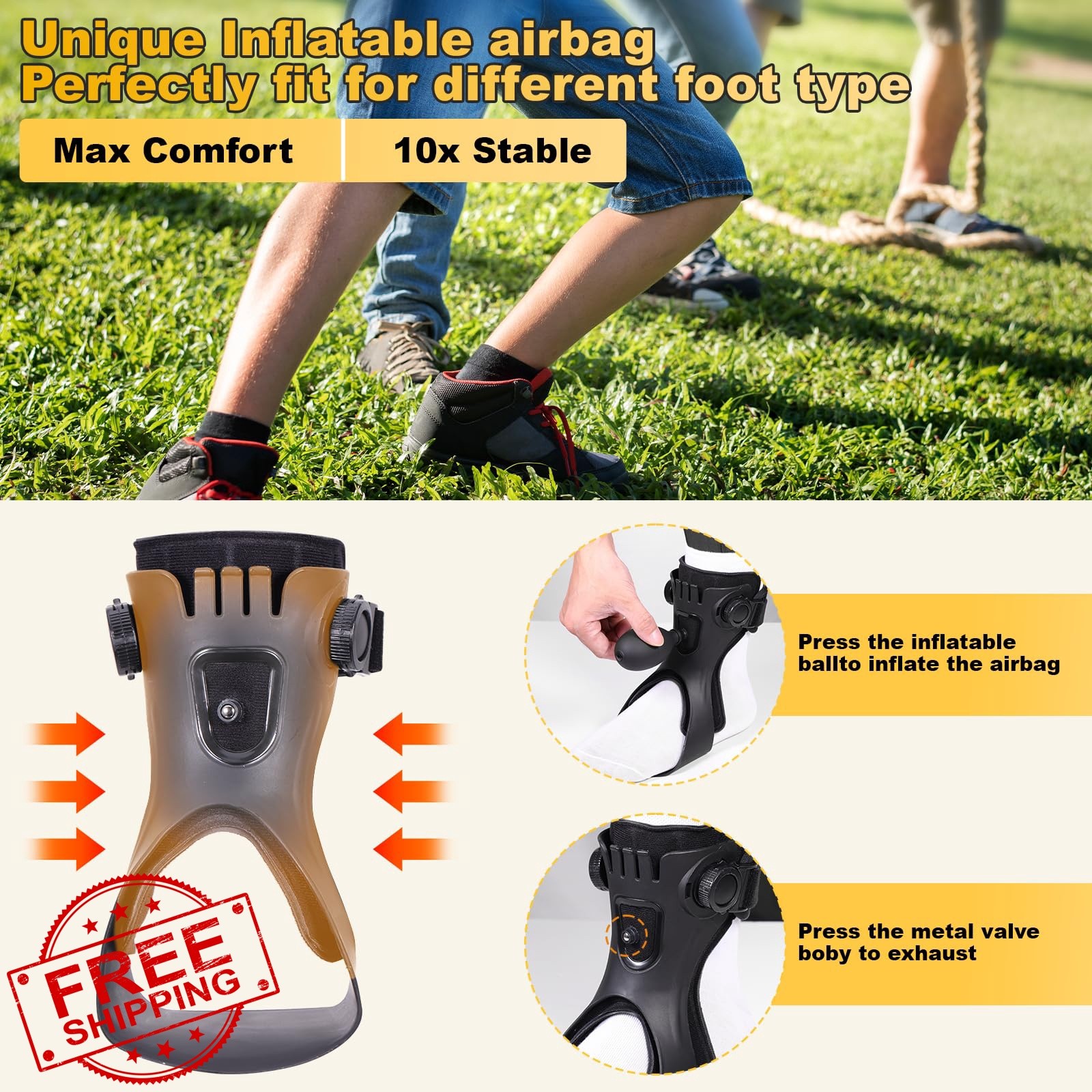 yuecan AFO Foot Drop Brace, Ankle Foot Orthosis for Men Women, Drop Foot Post…
