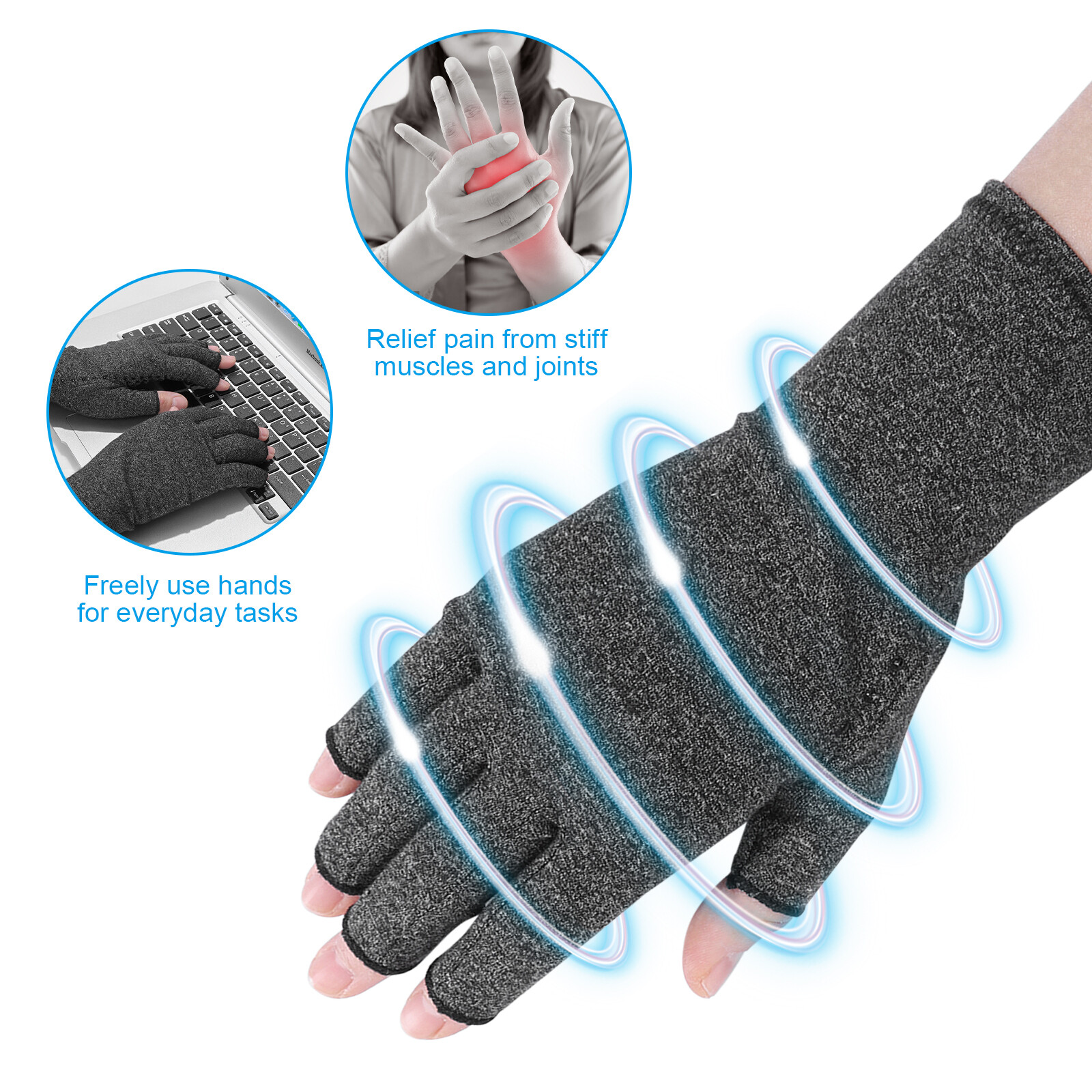 Arthritis Gloves Therapy Support Pressure Pain Relief Heal Joint NEW Orthotics