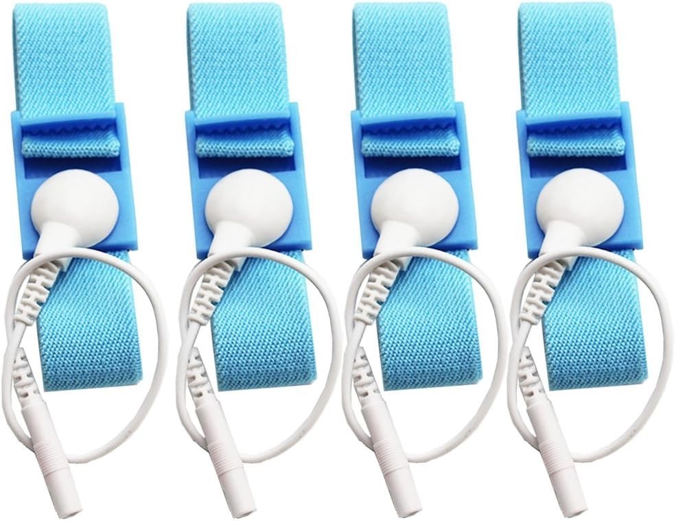 Adjustable Estim Wrist Strap Set 4 Blue Stim Loops 4 White Wires