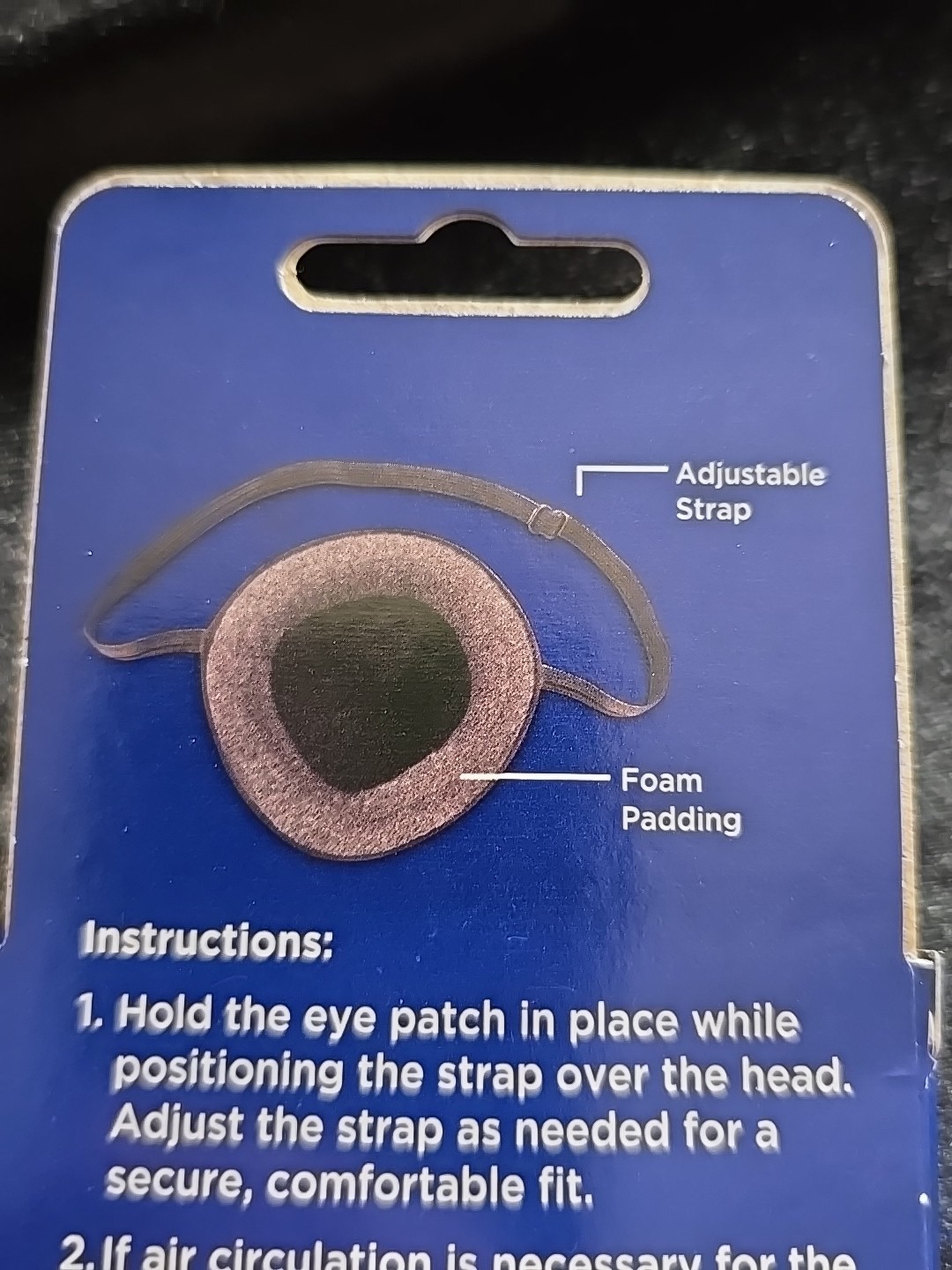 Walgreens ~Eyepatch ~Padded ~One Size ~Adjustable Strap New