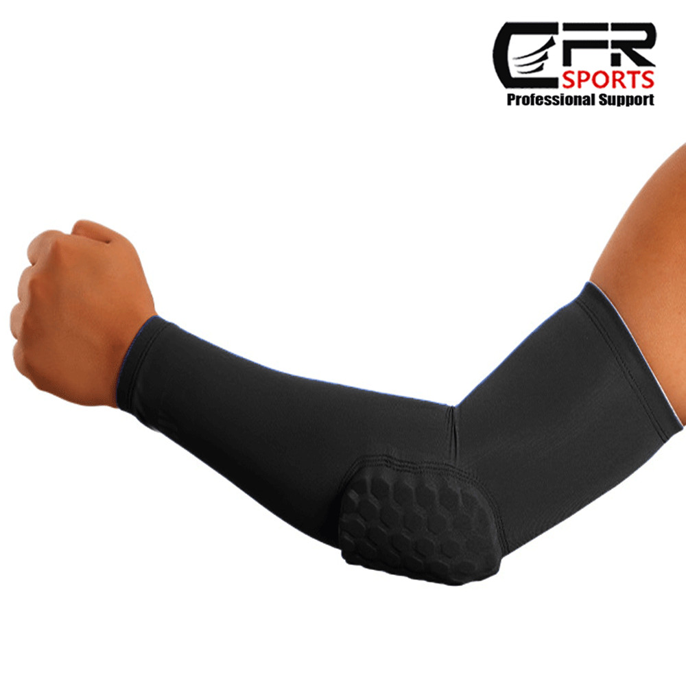Compression Sleeve Arm Elbow Support Brace Joint Honeycomb Pad Arthritis Workout