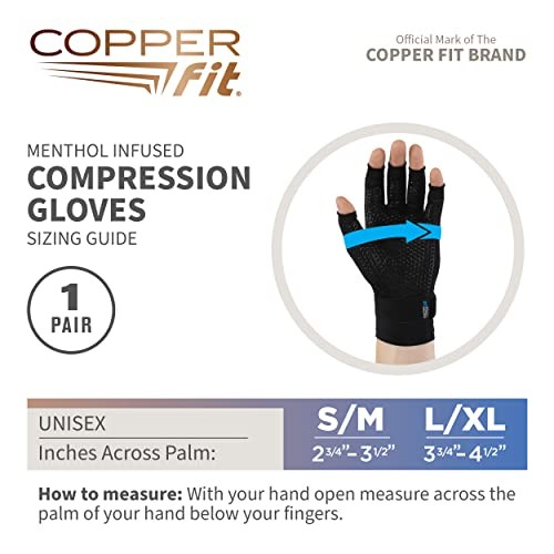 Ice Compression Gloves Copper Fit Unisex Adult Cold Therapy Arthritis Gloves