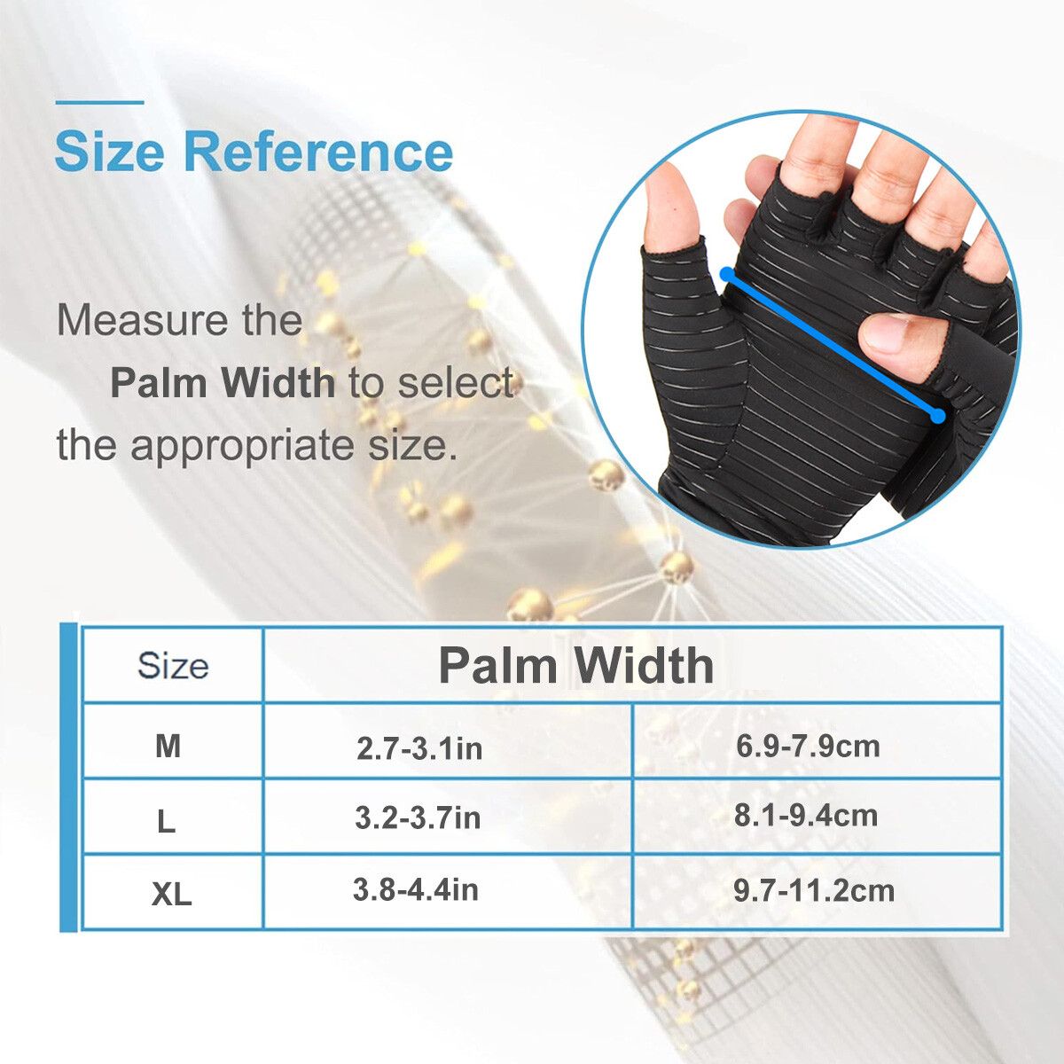 Copper Arthritis Compression Gloves Hand Support Joint Pain Relief Anti-Slip