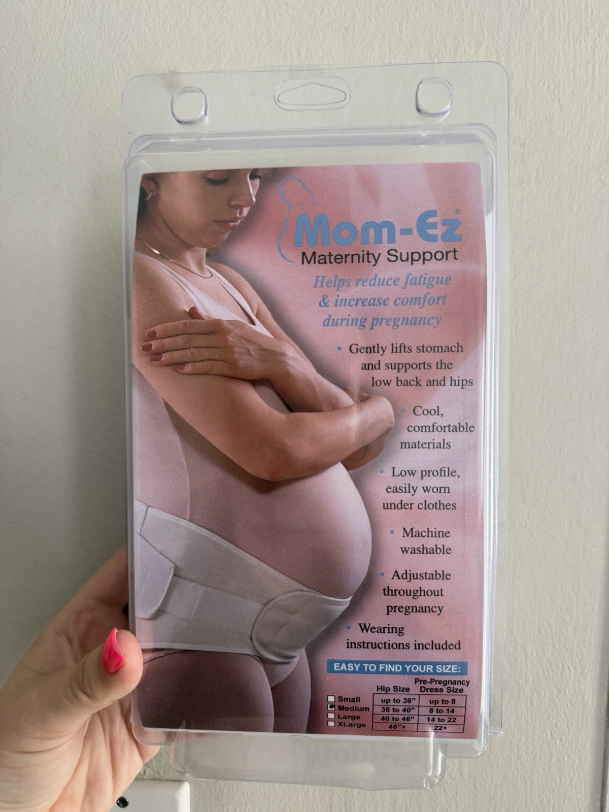 Mom-Ez Maternity Support Belt Adjustable Abdomen/Back/Hip Size M Beige