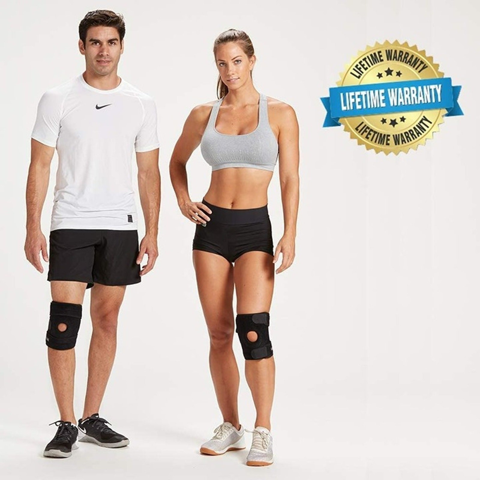 Knee Brace for Pain Relief Working Out, Running, Injury Recovery Non-Slip (Large