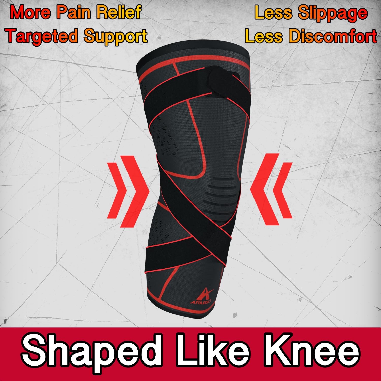 Knee Brace Compression Sleeve with Strap for Best Support & Pain Relief for M…