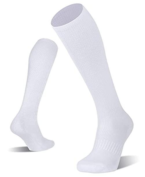2/3 Pack Baseball Soccer Softball Socks for Kids Youth Medium White (2 Pack)