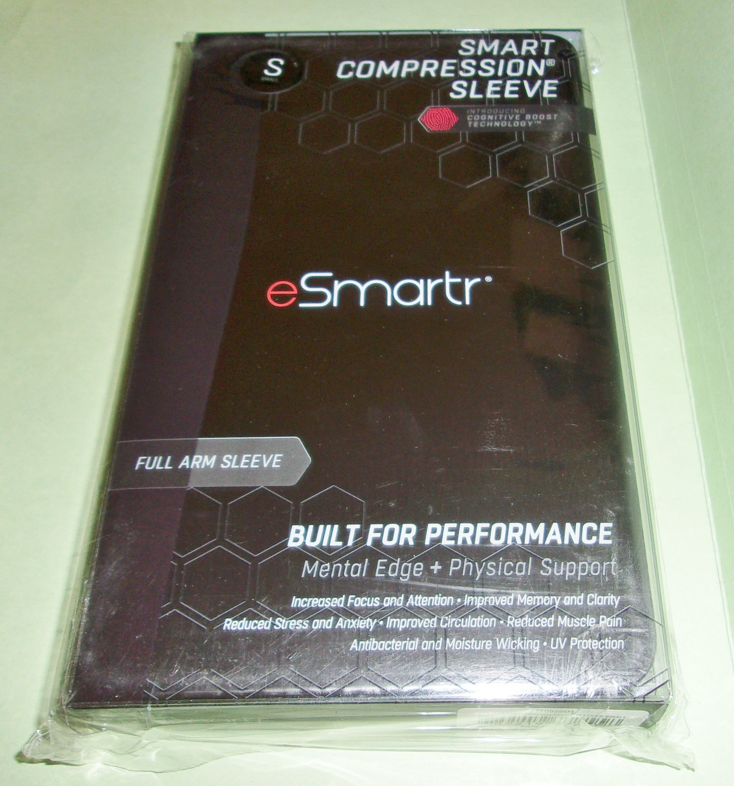 eSmartr FULL ARM Compression Sleeve Sports/Gaming /Tatoo Cover/Protect BLACK S