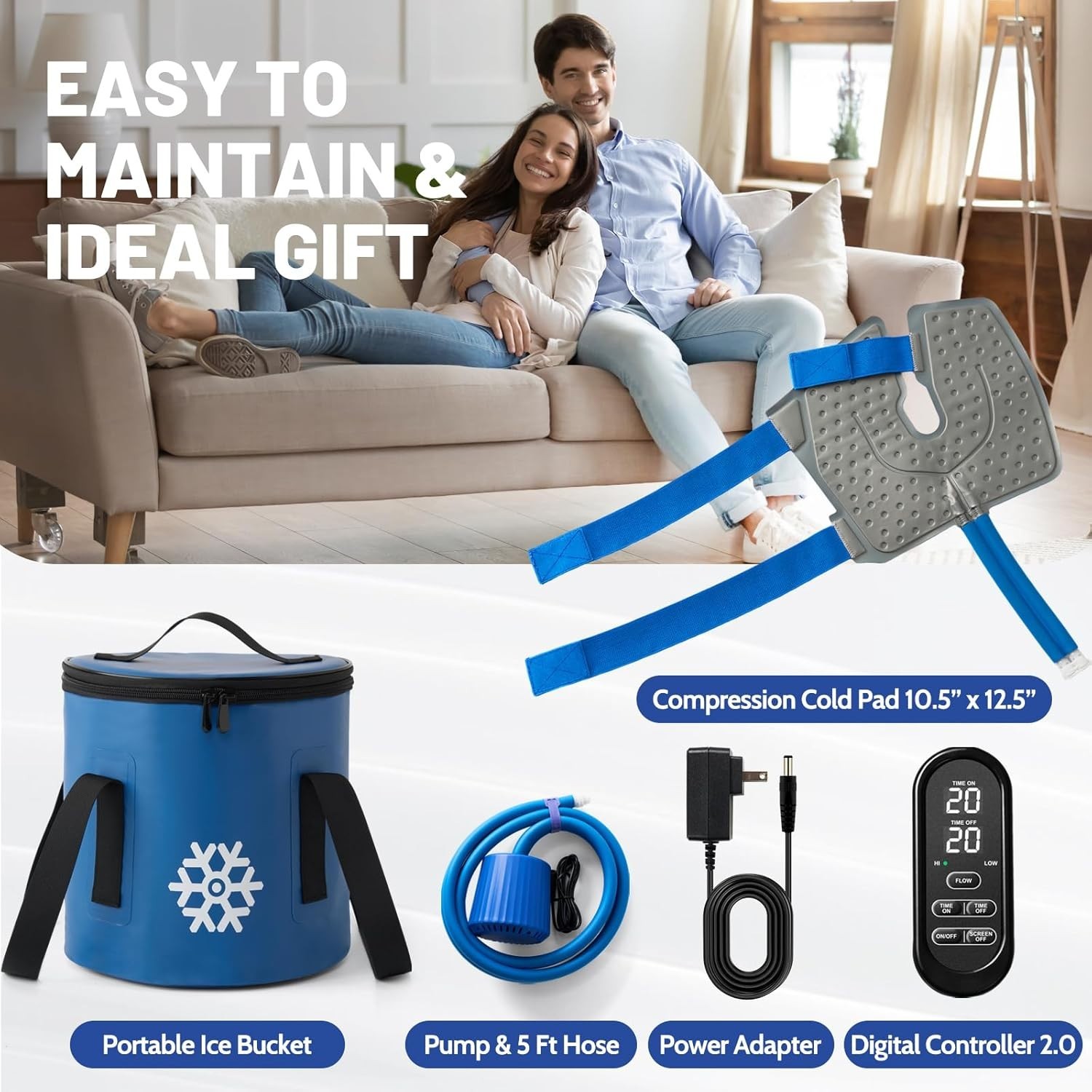 Ice Machine for Knee After Surgery w/Compression, Hip Replacement Cold Therap…