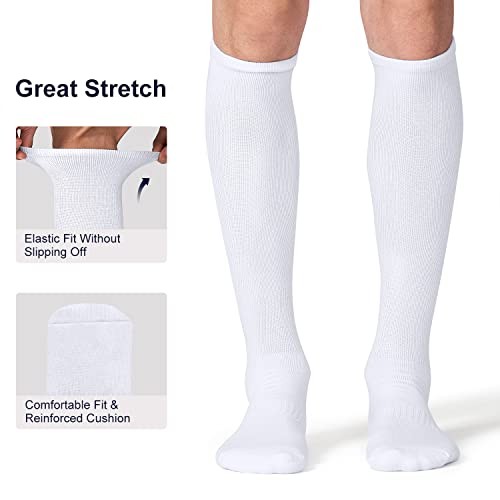 2/3 Pack Baseball Soccer Softball Socks for Kids Youth Medium White (2 Pack)