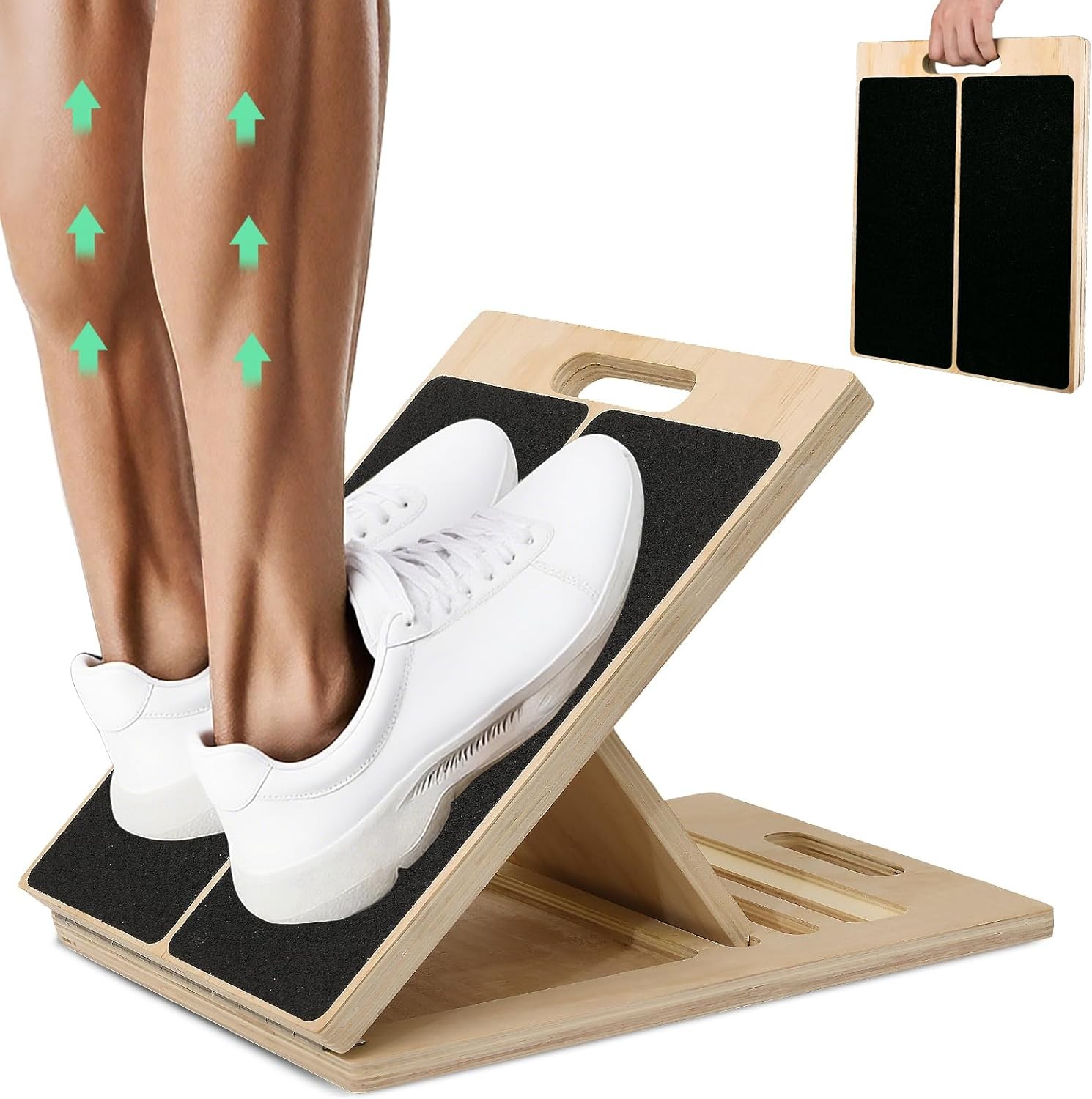 Portable Slant Board for Calf Stretching, 350 Lbs Weight Compact, Black