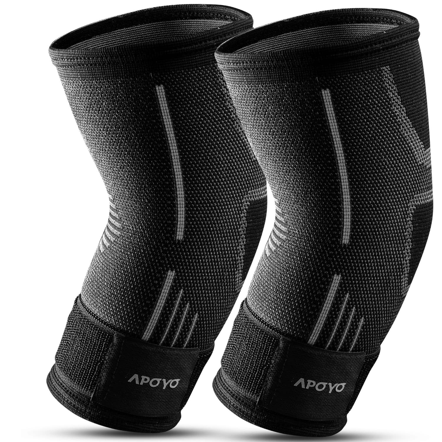 APOYO Elbow Brace for Tendonitis and Tennis Elbow, (Pair) Compression Sleeve for