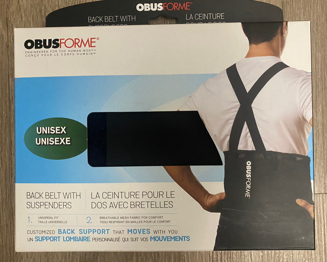Back Belt-Unisex Large/X-Large Black Obusforme Free Shipping 🦾