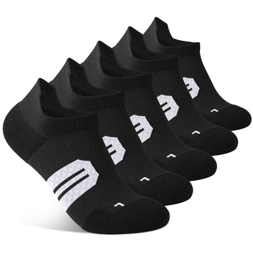 BUDERMMY Womens Ankle Compression Socks with Arch Support 6-8 Only Black