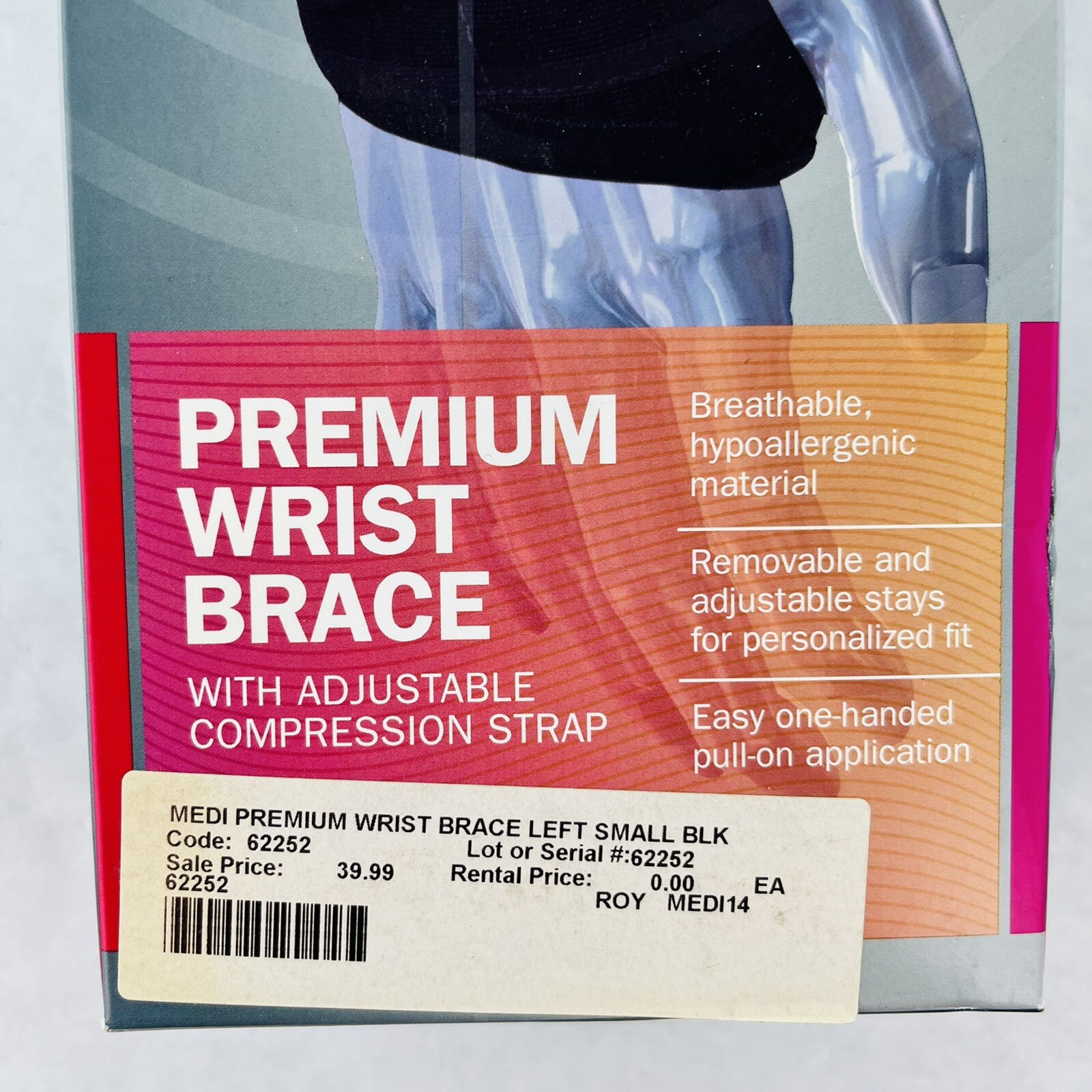 Medi Premium Wrist Brace With Adjustable Compression Strap