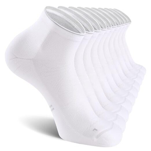 2/5 Pairs Ankle Compression Socks for Men and Large-X-Large White (5 Pairs)