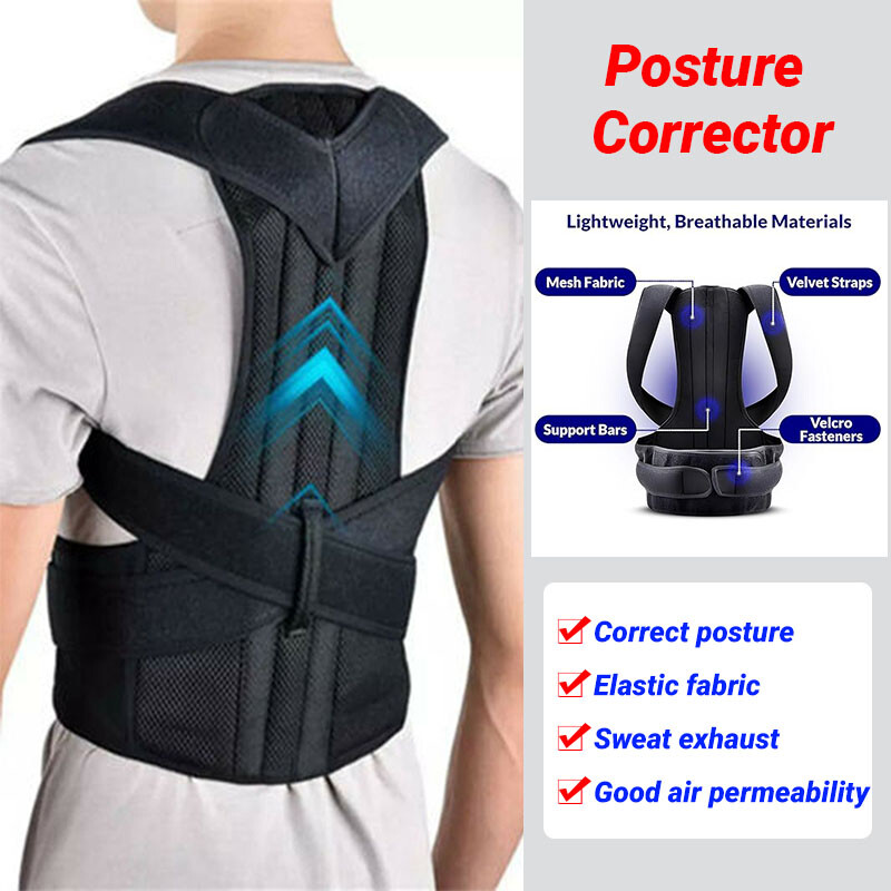Upgraded Posture Corrector with Cushioned Shoulder Pads PainRelief Neck Shoulder