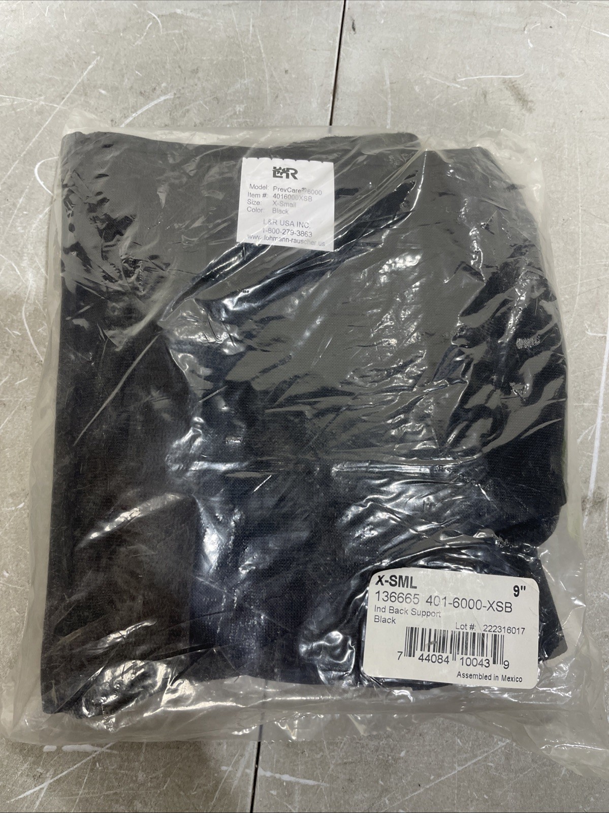 prevcare 6000 industrial back support size XS