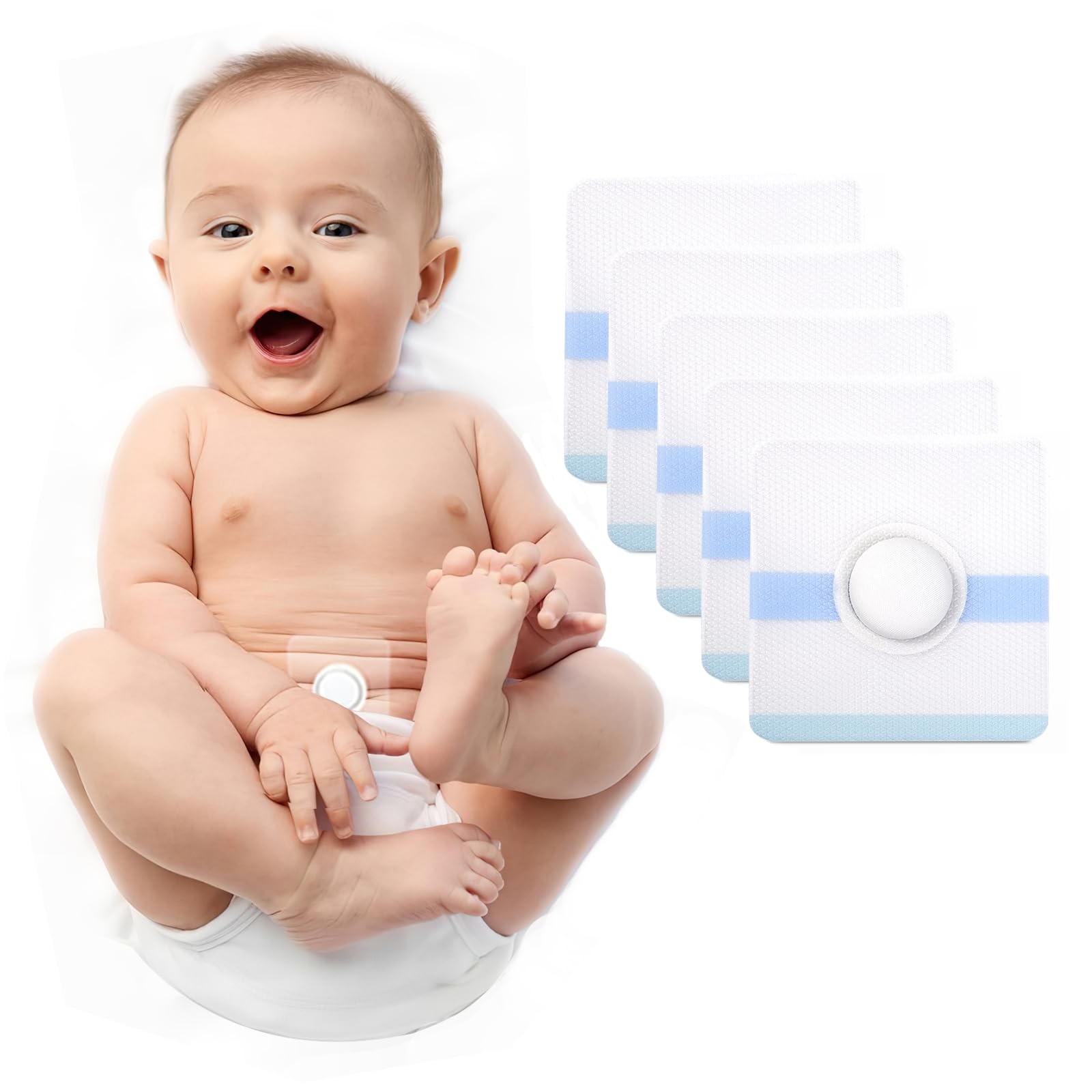 Baby Belly Button Shaper Wrap 10x10cm Waterproof Cotton Pads Band 5 PCS