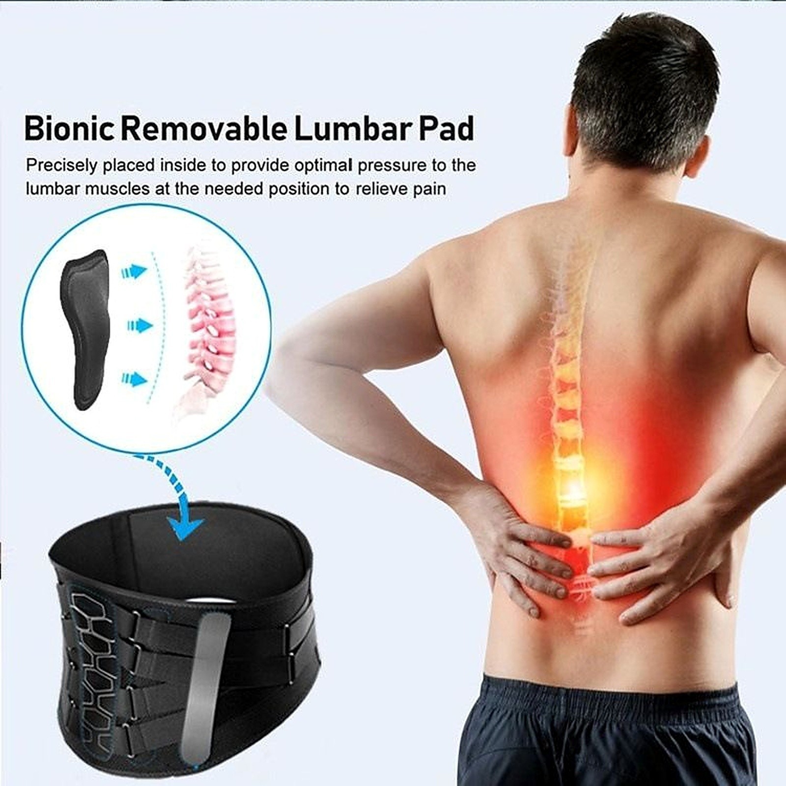 Adjustable Lower Back Brace Lumbar Support Waist Belt Men Women Back Pain Relief