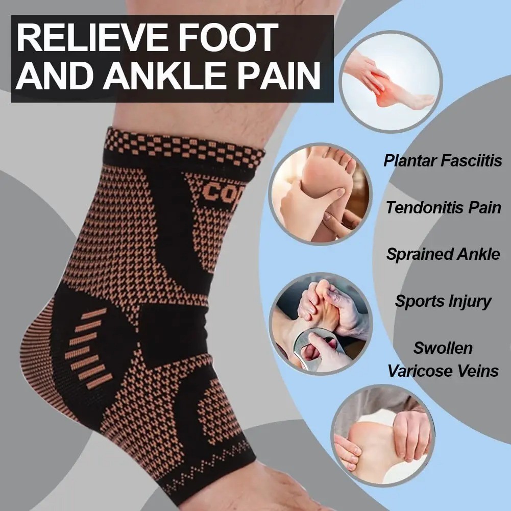 Compression Foot Sleeves Ankle Support Running Open-Toe Design Neuropathy Socks