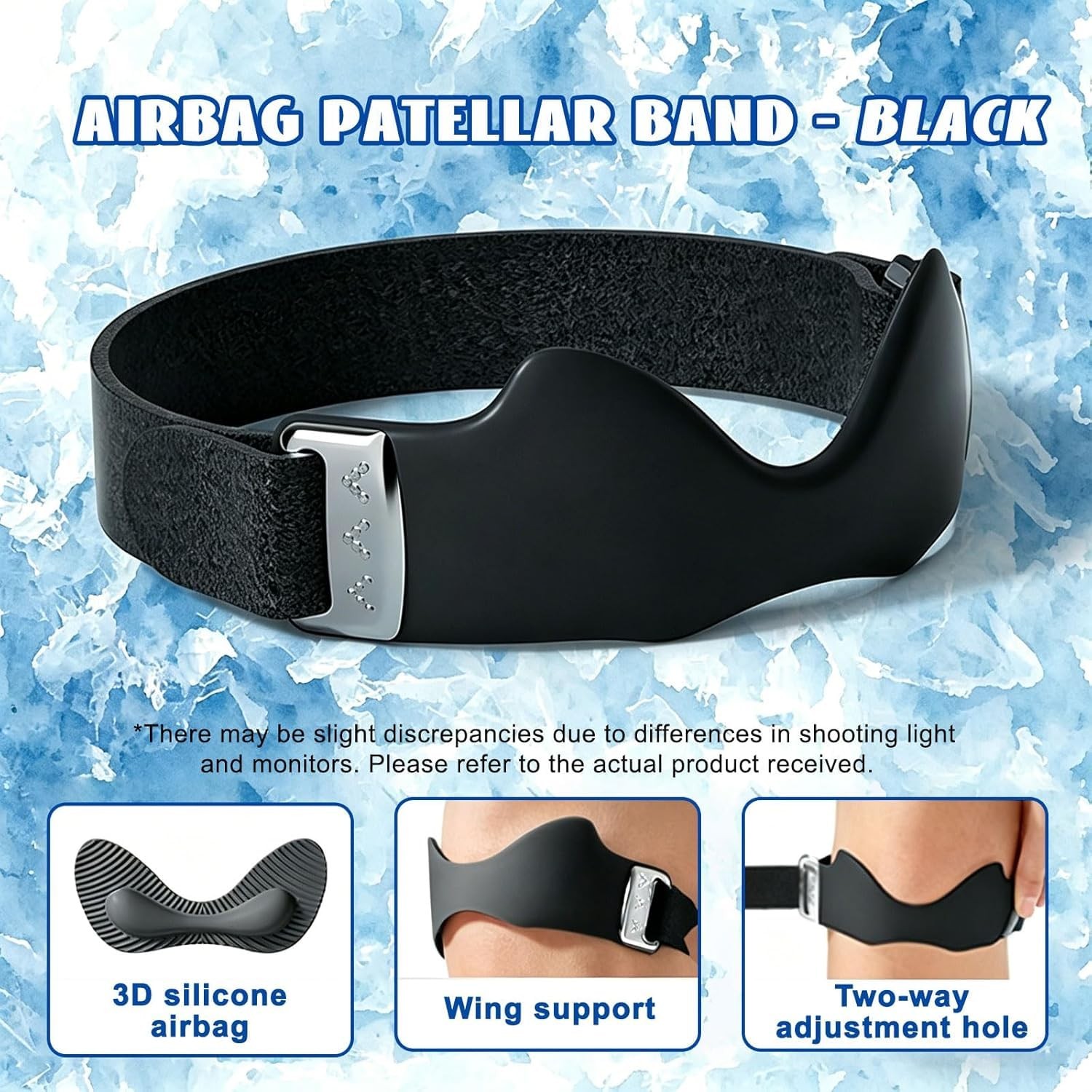 Lightweight Patella Knee Strap Adjustable Compression for Running Gym Daily Wear