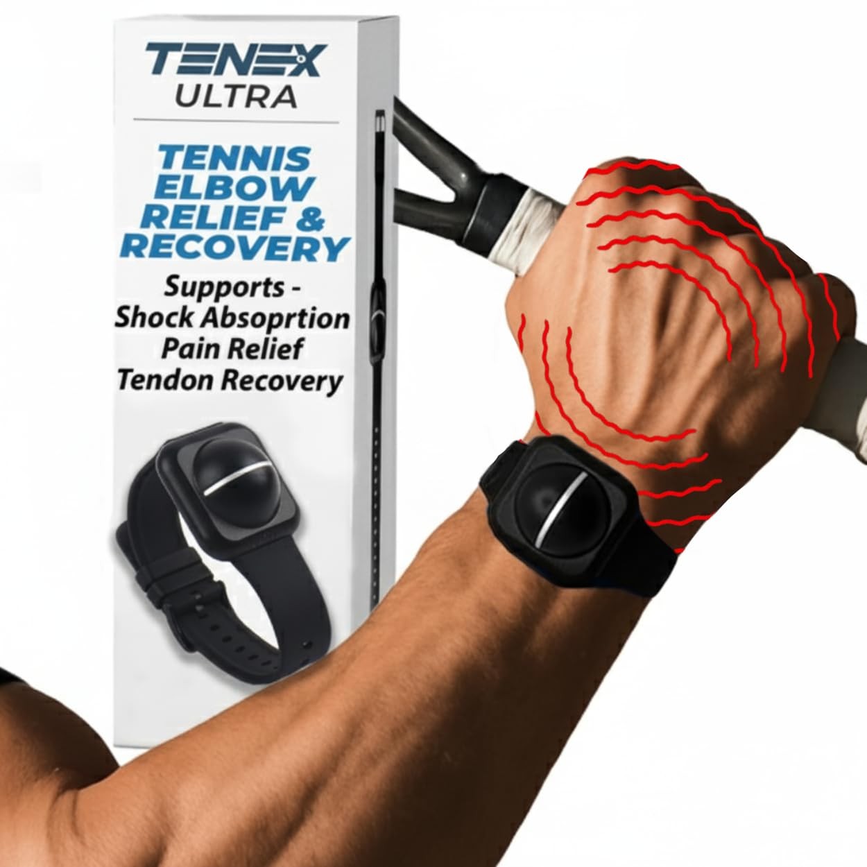 Ultra Tennis Elbow Shock Absorber by TENEX for Men and Women, Wrist-Worn Non-…