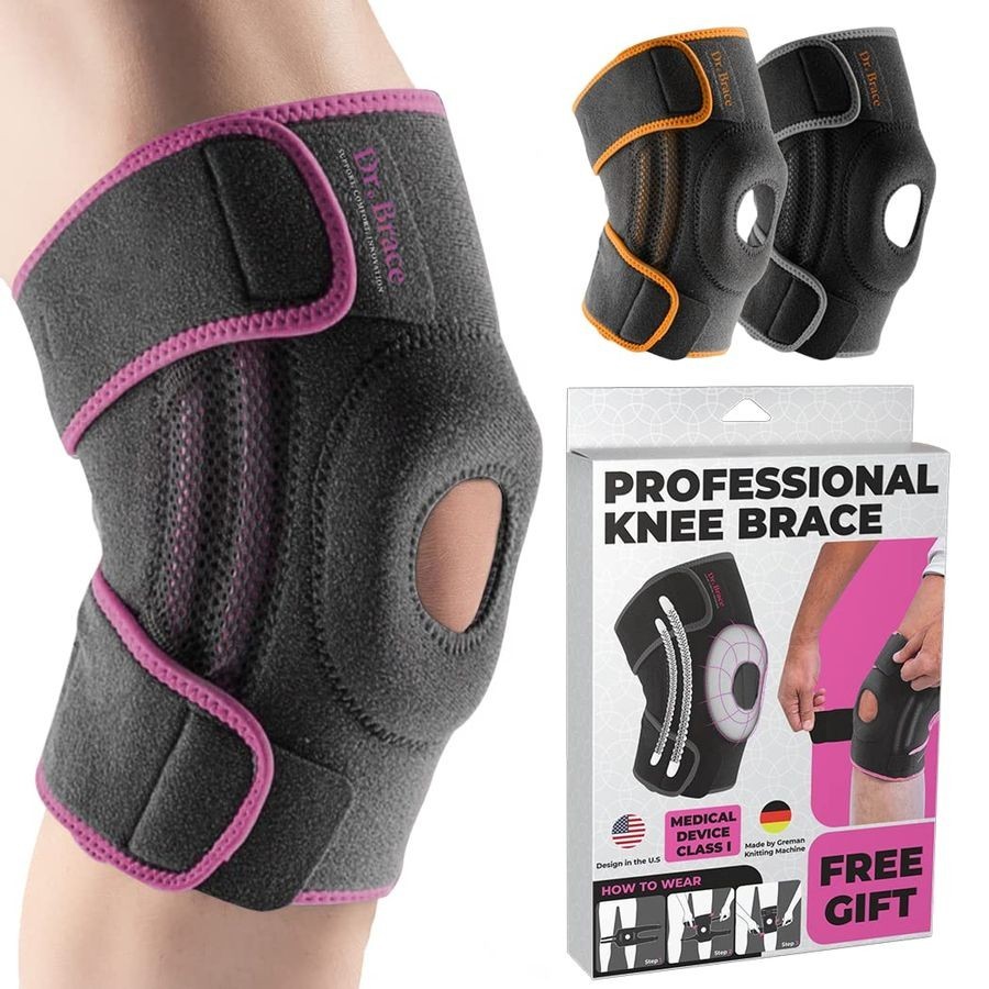 Dr. Brace Elite Knee Brace – Side Stabilizers & Patella Gel Pad – Medium
