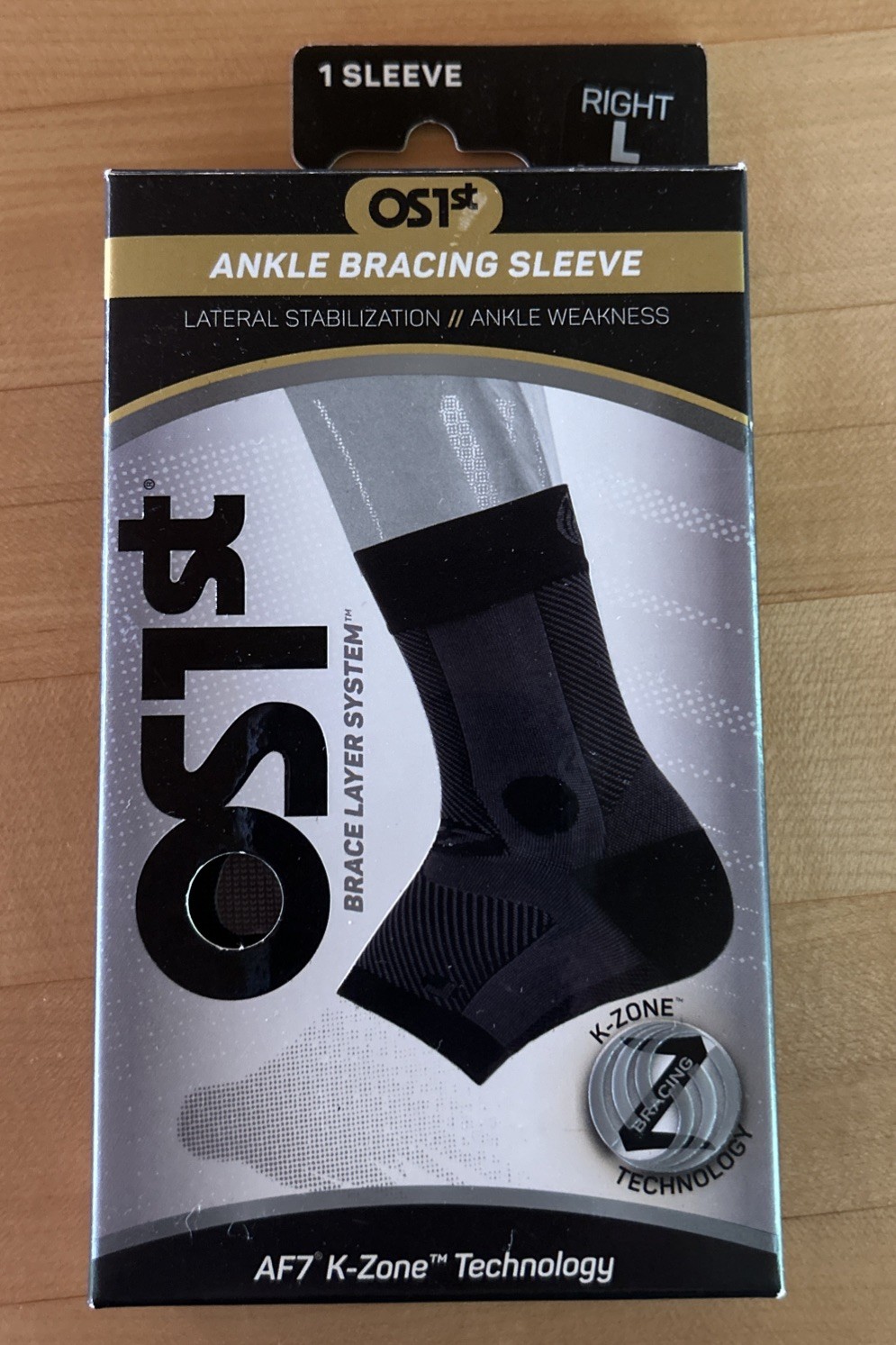 New OS1st Ankle Bracing Sleeve Right Foot Black Size Large 9.5-12.5” Compression