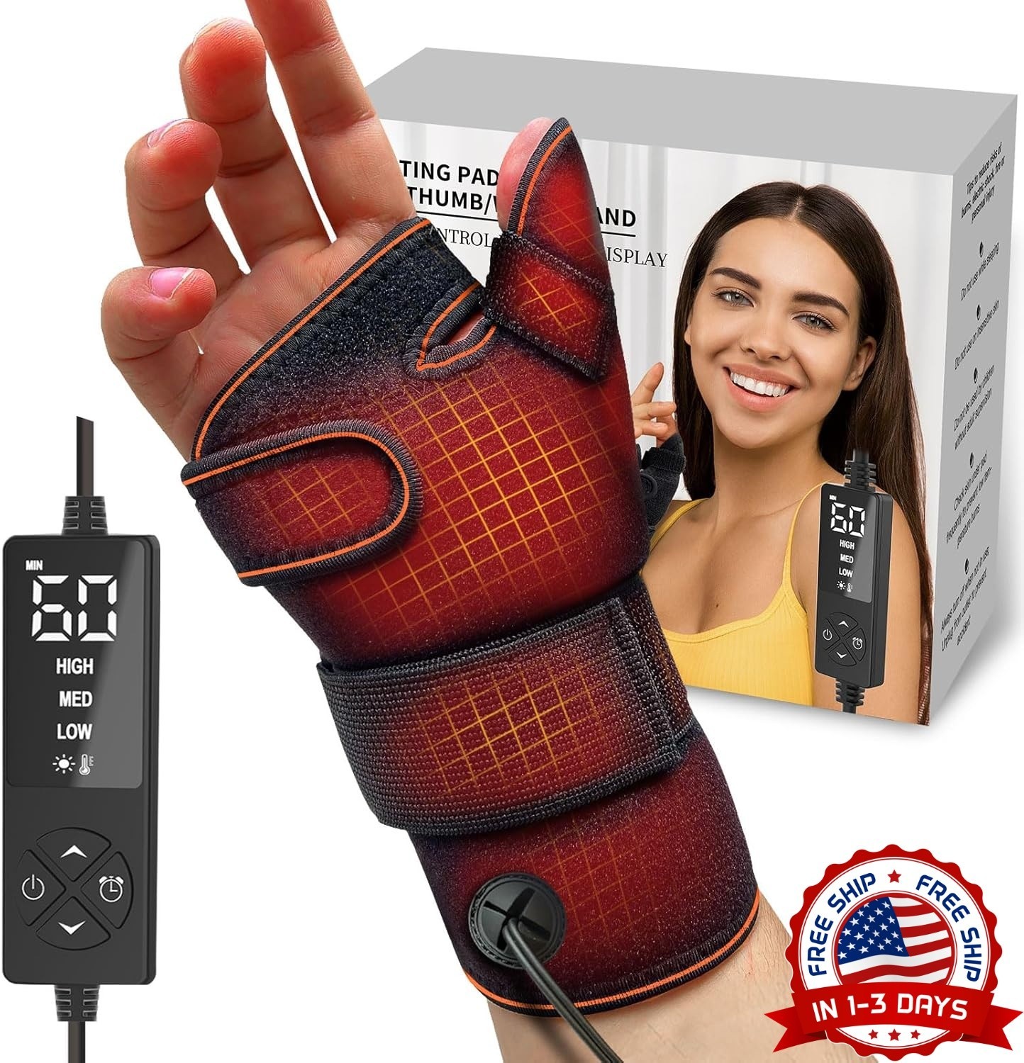 Almohadilla térmica para muñeca y pulgar para esguinces y pulgar en gatillo NEW