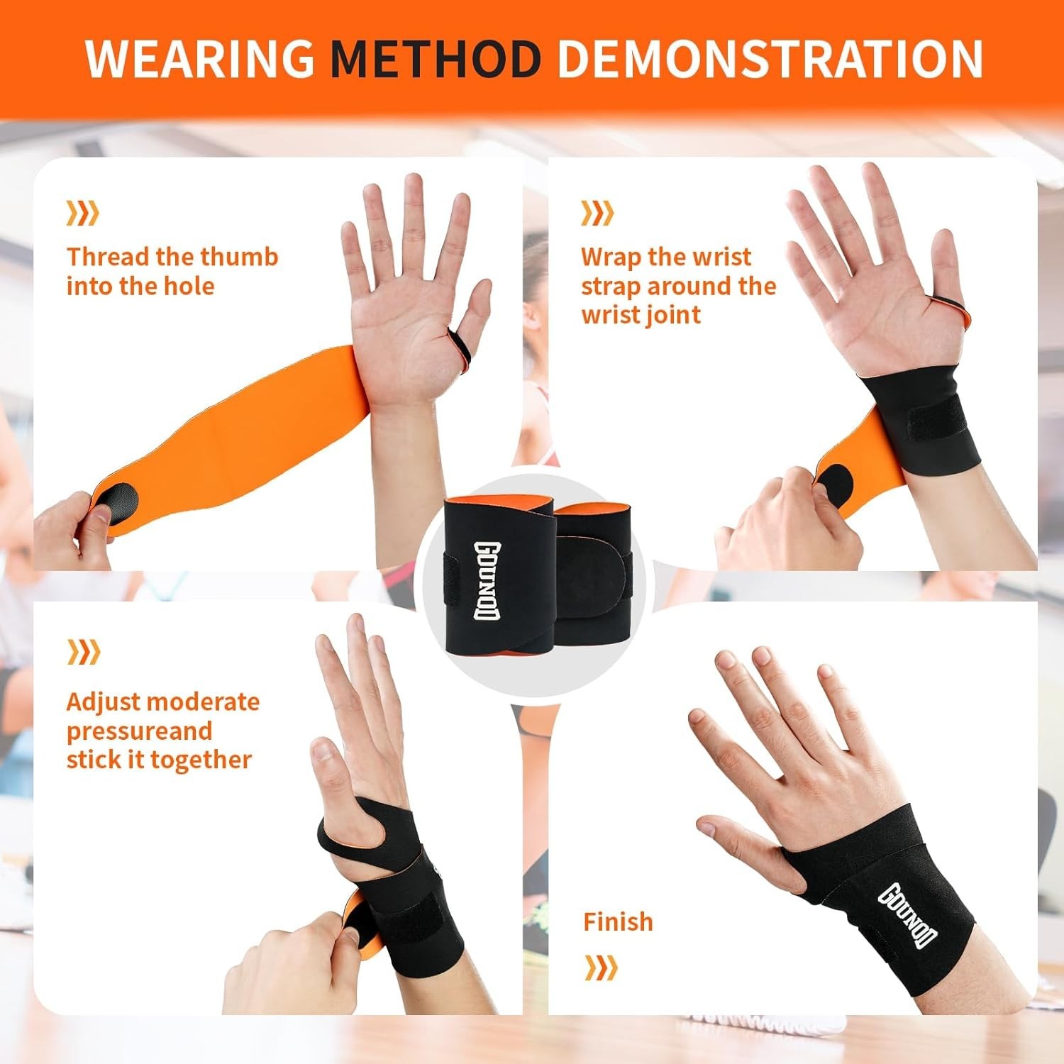 2 Pcs Wrist Brace Support Compression Sleeve Arthritis Gym Carpal Tunnel Hand US